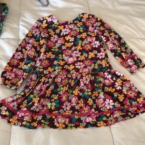 Hanna Andersson sz 110 brown floral fall dress